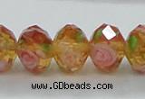 CLG08 12 inches 6*8mm faceted rondelle handmade lampwork beads