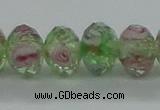 CLG09 12 inches 6*8mm faceted rondelle handmade lampwork beads