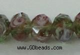 CLG10 12 inches 6*8mm faceted rondelle handmade lampwork beads