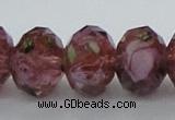 CLG15 13.5 inches 9*12mm faceted rondelle handmade lampwork beads