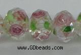 CLG18 13.5 inches 9*12mm faceted rondelle handmade lampwork beads