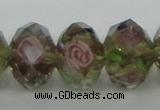 CLG22 13.5 inches 9*12mm faceted rondelle handmade lampwork beads