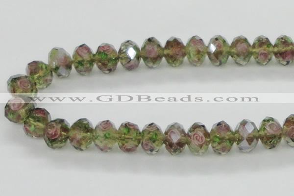 CLG22 13.5 inches 9*12mm faceted rondelle handmade lampwork beads