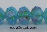 CLG23 13.5 inches 9*12mm faceted rondelle handmade lampwork beads