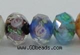 CLG24 13.5 inches 9*12mm faceted rondelle handmade lampwork beads