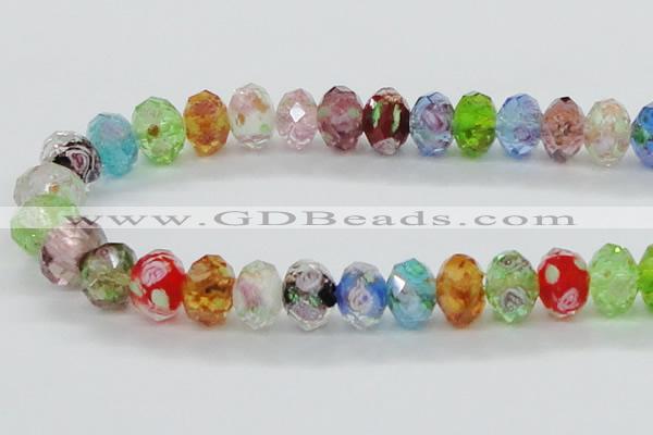 CLG24 13.5 inches 9*12mm faceted rondelle handmade lampwork beads