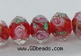 CLG25 15 inches 8*10mm faceted rondelle handmade lampwork beads