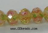 CLG26 15 inches 8*10mm faceted rondelle handmade lampwork beads