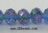 CLG27 15 inches 8*10mm faceted rondelle handmade lampwork beads