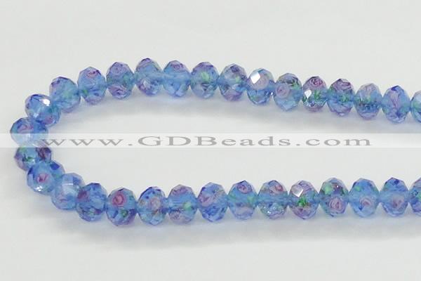 CLG27 15 inches 8*10mm faceted rondelle handmade lampwork beads