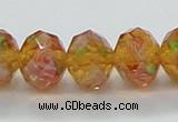 CLG34 15 inches 8*10mm faceted rondelle handmade lampwork beads