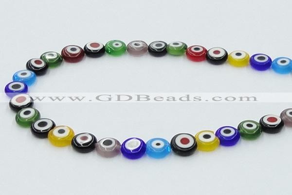 CLG507 16 inches 10mm flat round lampwork glass beads wholesale