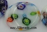 CLG520 16 inches 25mm flat round lampwork glass beads wholesale