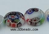 CLG527 16 inches 12mm flat round lampwork glass beads wholesale