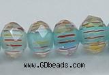 CLG53 13 inches 9*12mm faceted rondelle handmade lampwork beads