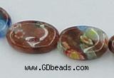 CLG553 16 inches 10*14mm oval goldstone & lampwork glass beads