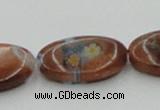 CLG554 16 inches 12*18mm oval goldstone & lampwork glass beads