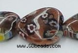 CLG559 16 inches 20*20mm heart goldstone & lampwork glass beads