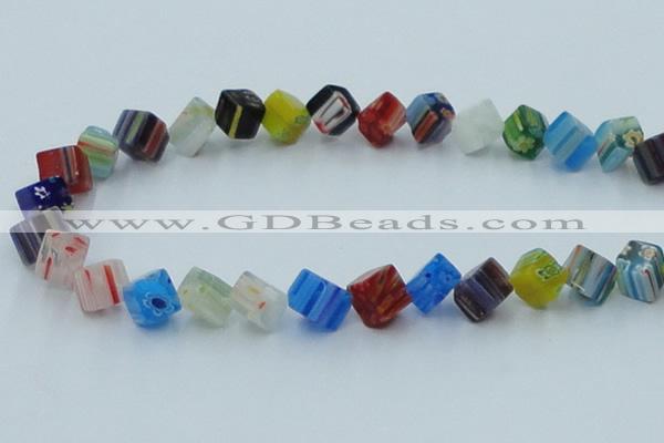 CLG569 16 inches 8*8mm cube lampwork glass beads wholesale