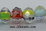 CLG57 13 inches 9*12mm faceted rondelle handmade lampwork beads