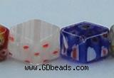 CLG578 16 inches 10*15mm faceted cuboid lampwork glass beads