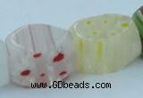 CLG579 16 inches 12*15mm faceted cuboid lampwork glass beads