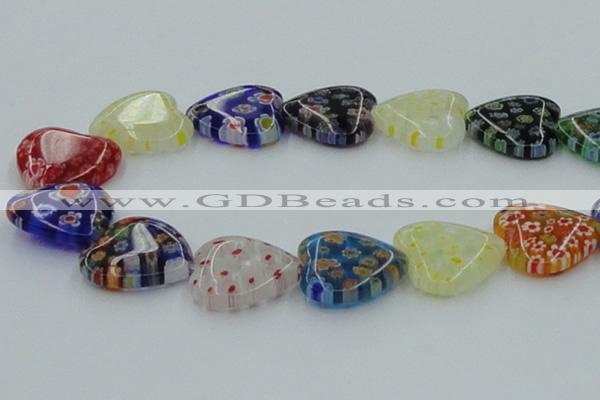 CLG584 16 inches 22*22mm heart lampwork glass beads wholesale