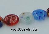 CLG587 16 inches 10mm flat round lampwork glass beads wholesale