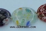 CLG596 16 inches 20mm flat round lampwork glass beads wholesale