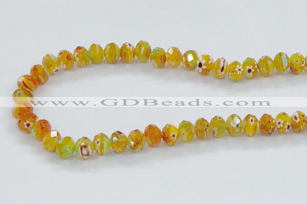 CLG64 15 inches 8*10mm faceted rondelle handmade lampwork beads