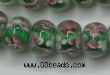 CLG769 14.5 inches 8*12mm rondelle lampwork glass beads wholesale