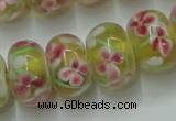 CLG770 14.5 inches 8*12mm rondelle lampwork glass beads wholesale