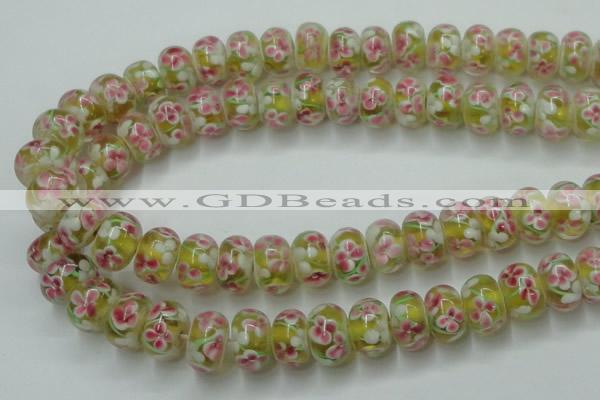 CLG770 14.5 inches 8*12mm rondelle lampwork glass beads wholesale