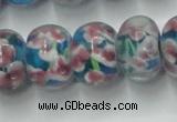 CLG772 14.5 inches 8*12mm rondelle lampwork glass beads wholesale