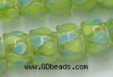 CLG783 14 inches 8*12mm rondelle lampwork glass beads wholesale