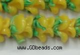 CLG793 15.5 inches 11*13mm rose lampwork glass beads wholesale