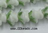 CLG796 15.5 inches 11*13mm rose lampwork glass beads wholesale