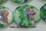 CLG798 15.5 inches 22*28mm oval lampwork glass beads wholesale