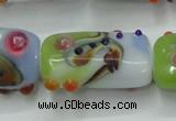 CLG804 15 inches 14*24mm rectangle lampwork glass beads wholesale