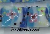 CLG808 15.5 inches 20*20mm square lampwork glass beads wholesale