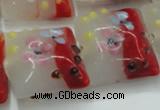 CLG810 15.5 inches 20*20mm square lampwork glass beads wholesale