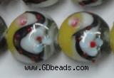 CLG816 15.5 inches 20mm flat round lampwork glass beads wholesale