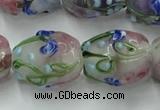 CLG827 15.5 inches 14*18mm pear lampwork glass beads wholesale