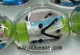 CLG861 15.5 inches 24*30mm oval lampwork glass beads wholesale