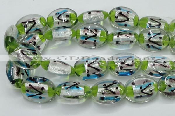 CLG861 15.5 inches 24*30mm oval lampwork glass beads wholesale