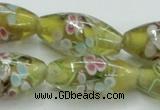 CLG868 15.5 inches 10*20mm rice lampwork glass beads wholesale