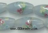 CLG869 15.5 inches 10*20mm rice lampwork glass beads wholesale