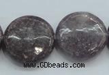 CLI02 15.5 inches 25mm flat round natural lilac jasper beads wholesale