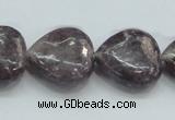 CLI03 15.5 inches 20*20mm heart natural lilac jasper beads wholesale