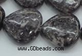 CLI04 15.5 inches 25*25mm heart natural lilac jasper beads wholesale